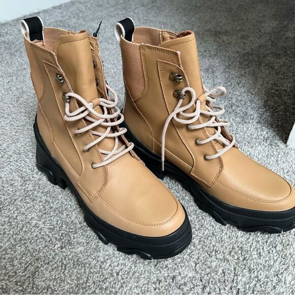 NWOB Sorel Brex Lace Waterproof Boot in Tawny Buff / Black | Size 10 - Picture 10 of 11